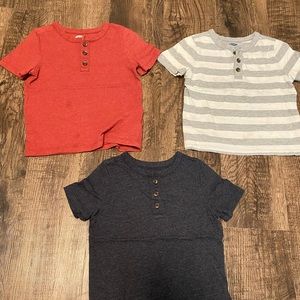 3pack kids quarter button tees
